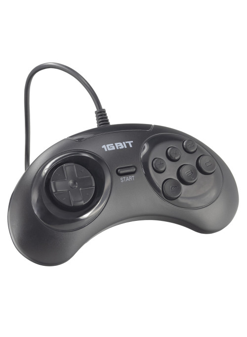  Геймпад Retro Genesis Controller 16 Bit с кнопкой Mode, черный