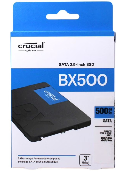 SSD накопитель Crucial BX500 500 ГБ (CT500BX500SSD1)