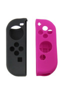Силиконовые чехлы для 2-х контроллеров Joy-Con (черный и розовый) (Nintendo Switch)