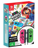 Набор из 2х контроллеров Joy-Con (неоновый зеленый / неоновый розовый) + игра Super Mario Party (Nintendo Switch)