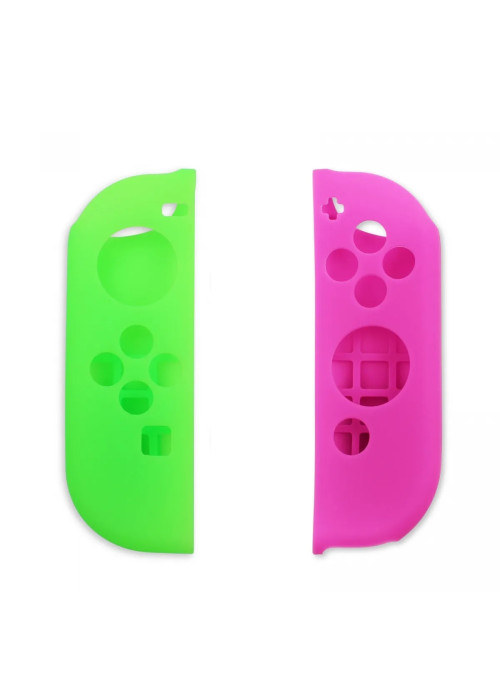 Силиконовые чехлы для 2-х контроллеров Joy-Con (зеленый и розовый) (Nintendo Switch)