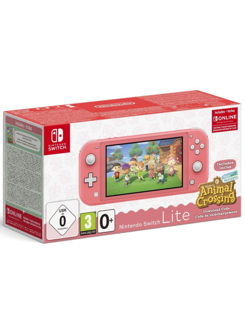 Игровая приставка Nintendo Switch Lite (кораллово-розовый) + Animal Crossing: New Horizons + NSO 3 месяца