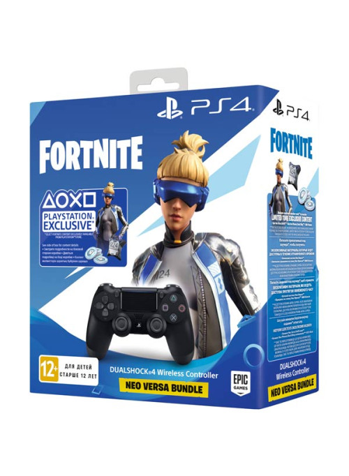 Джойстик беспроводной Sony DualShock 4 v2 Black (черный) (PS4) + Fortnite