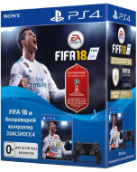 Джойстик беспроводной Sony DualShock 4 v2 Black (черный) (PS4) + Игра FIFA18 (CUH-ZCT2E)