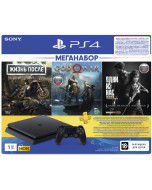 Игровая приставка Sony PlayStation 4 Slim 1TB Black (CUH-2208B) + Жизнь после + God Of War + Одни из нас + PS Plus 90 дней