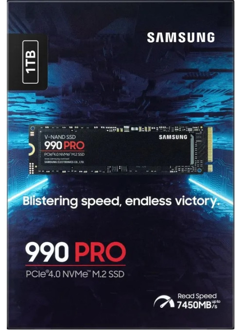 SSD накопитель Samsung 990 Pro 1TB NVMe, M.2 (MZ-V9P1T0BW)