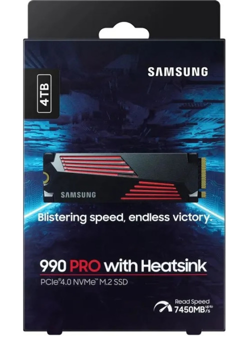 SSD накопитель Samsung 990 Pro With Heatsink 4TB NVMe, M.2 (MZ-V9P4T0CW) SSD накопитель Samsung 990 Pro With Heatsink 4TB NVMe, M.2 (MZ-V9P4T0CW)