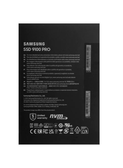 SSD накопитель Samsung 9100 2TB PCIe 5.0 x4 NVMe, M.2 (MZ-VAP2T0BW)