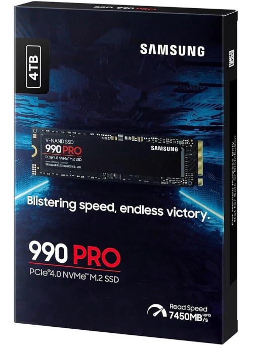 SSD накопитель Samsung 990 Pro 4TB NVMe, M.2 (MZ-V9P4T0BW)