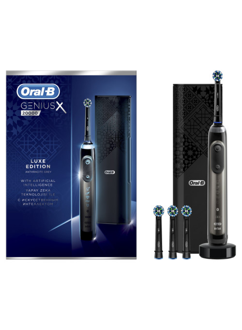 Электрическая зубная щетка Oral-B Genius X 20000N Luxe Edition, серый антрацит