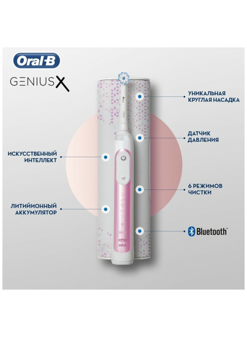 Электрическая зубная щетка Braun Oral-B Genius X 20000N D706.515.6X pink
