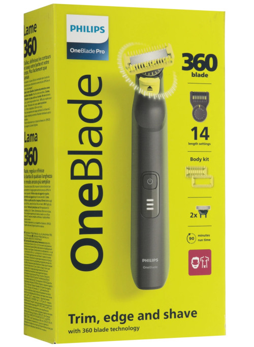 Триммер Philips OneBlade Pro QP6542/15 черный/зеленый лайм
