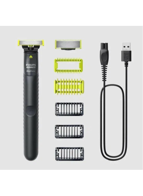 Триммер Philips OneBlade QP1624/10 черный/зеленый лайм