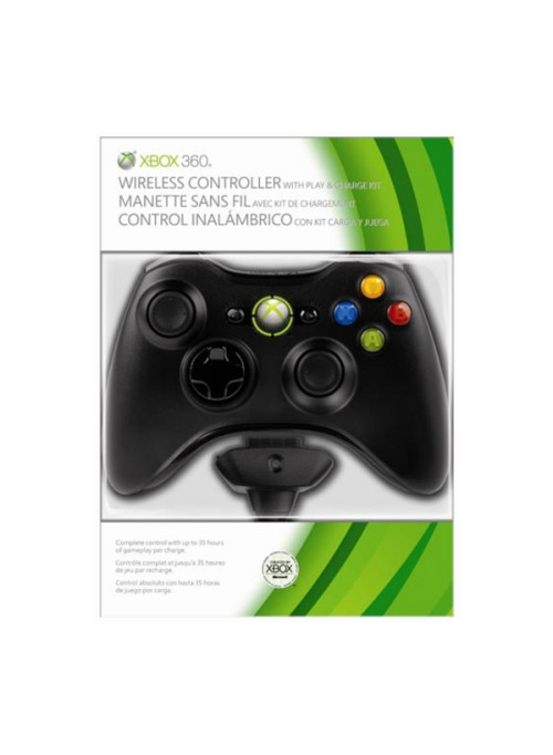 Controller Wireless Black + Play & Charge Kit Original (Xbox 360)