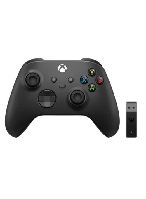 Геймпад Microsoft Xbox One/Series X|S Wireless Controller Carbon Black (чёрный) + PC адаптер (1VA-00008)