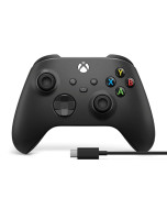Геймпад беспроводной Microsoft для Xbox One/Series X|S Wireless Controller Carbon Black (чёрный) + кабель USB Type-C (1V8-00008)